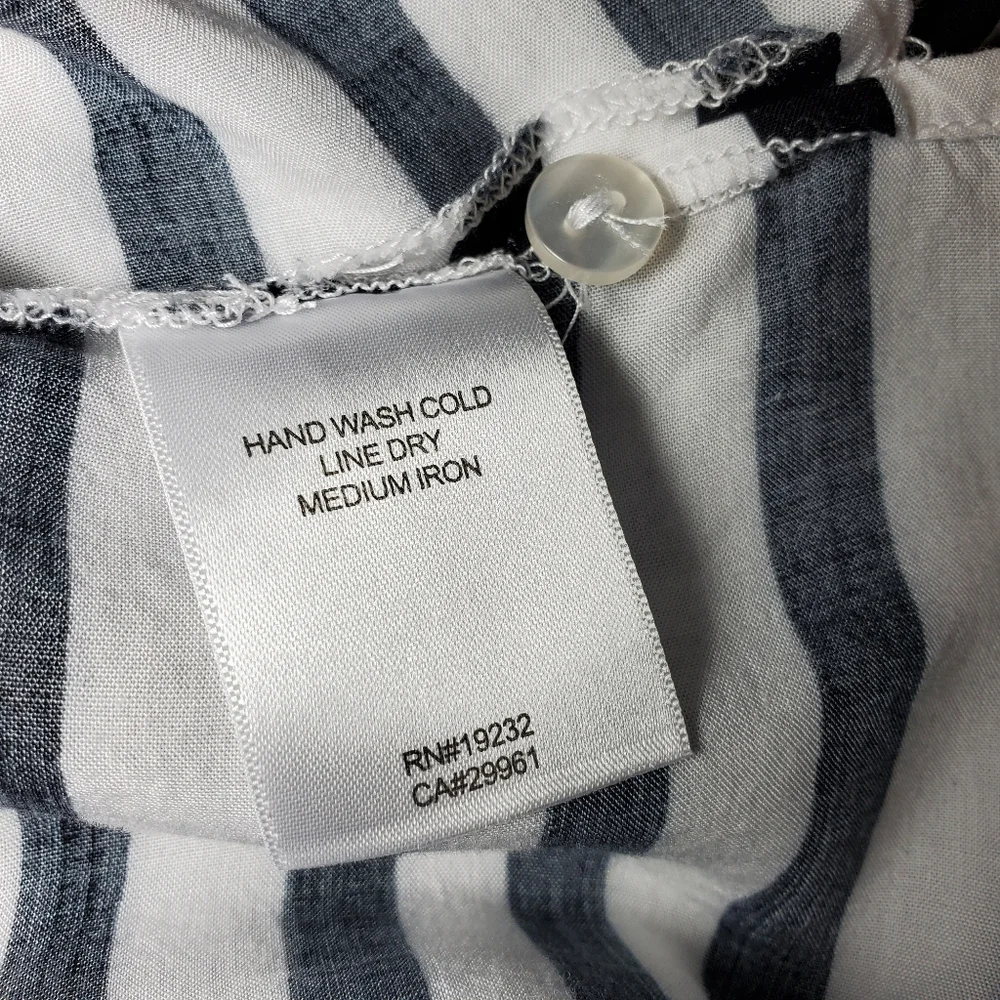 ALFRED DUNNER Stripe Collar Blouse White & Black Size 10P - Picture 8 of 9